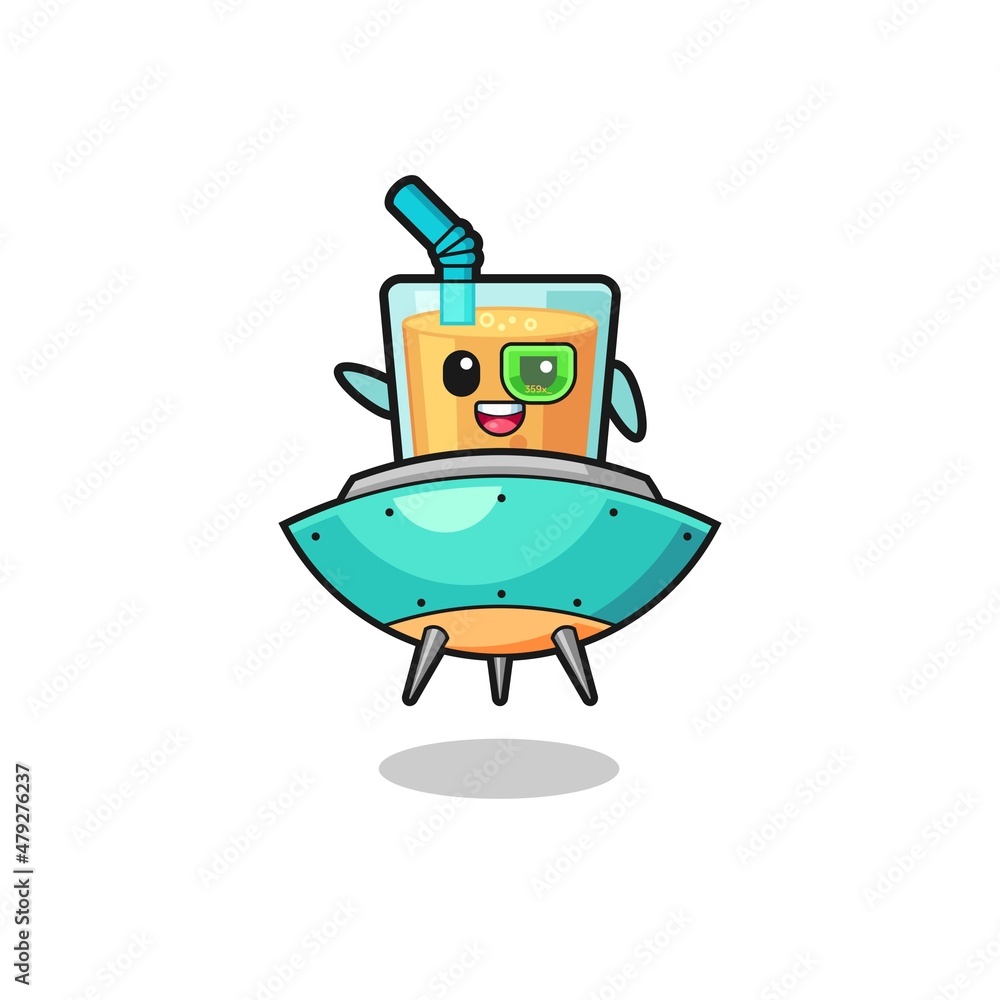 orange juice cartoon riding a future spaceship orange juice cartoon riding a future spaceship