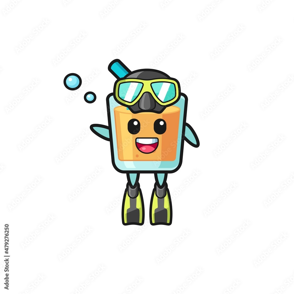 the orange juice diver cartoon character
