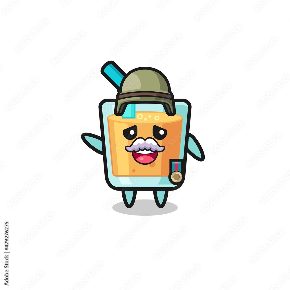 cute orange juice as veteran cartoon cute orange juice as veteran cartoon
