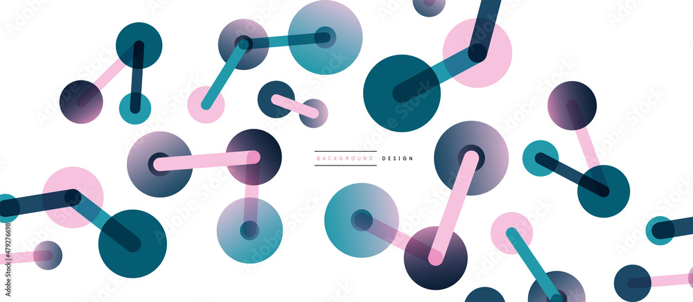 Abstract background. Round dots connected by lines. Trendy techno business template for wallpaper, banner, background or landing Abstract background. Round dots connected by lines. Trendy techno business template for wallpaper, banner, background or landing