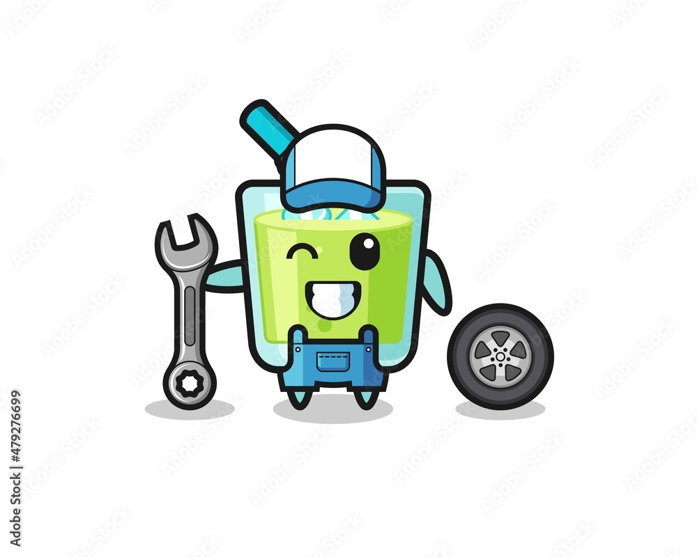 Obraz premium the melon juice character as a mechanic mascot