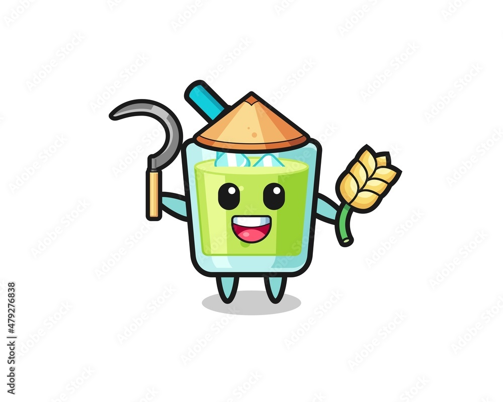 melon juice Asian farmer holding paddy