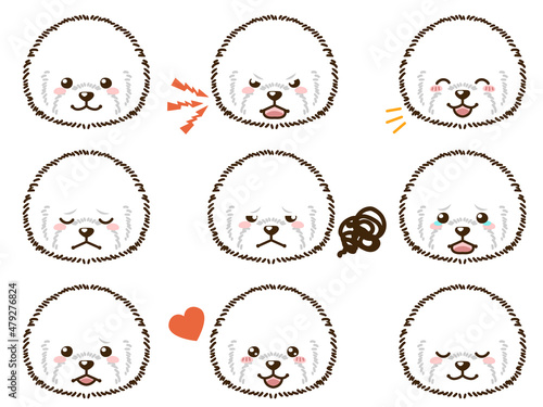 ビションフリーゼの表情顔アイコン