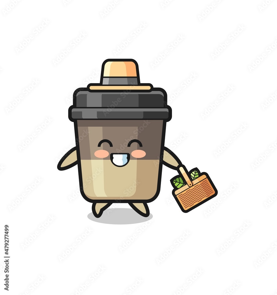 coffee cup herbalist character searching a herbal coffee cup herbalist character searching a herbal