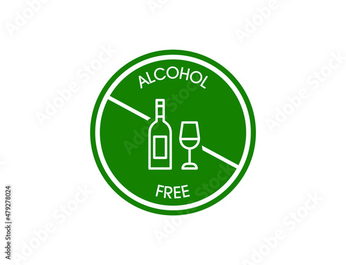 alcohol-free icon vector  