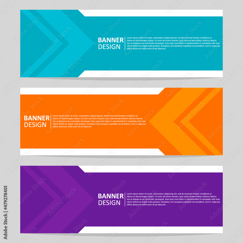 Set of abstract web banner design template. Modern creative corporate business, and horizontal advertising banner layout element template for workflow, header, label and presentation.