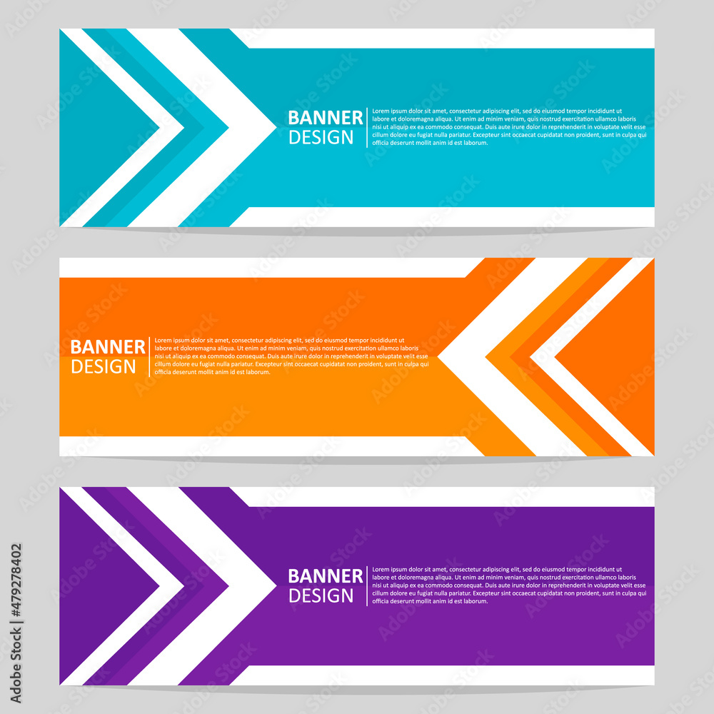 Set of abstract web banner design template. Modern creative corporate business, and horizontal advertising banner layout element template for workflow, header, label and presentation.