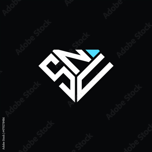 SNU letter logo creative design. SNU unique design
