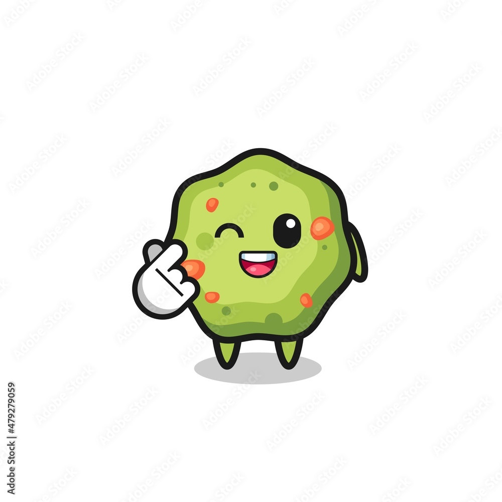 Obraz premium puke character doing Korean finger heart