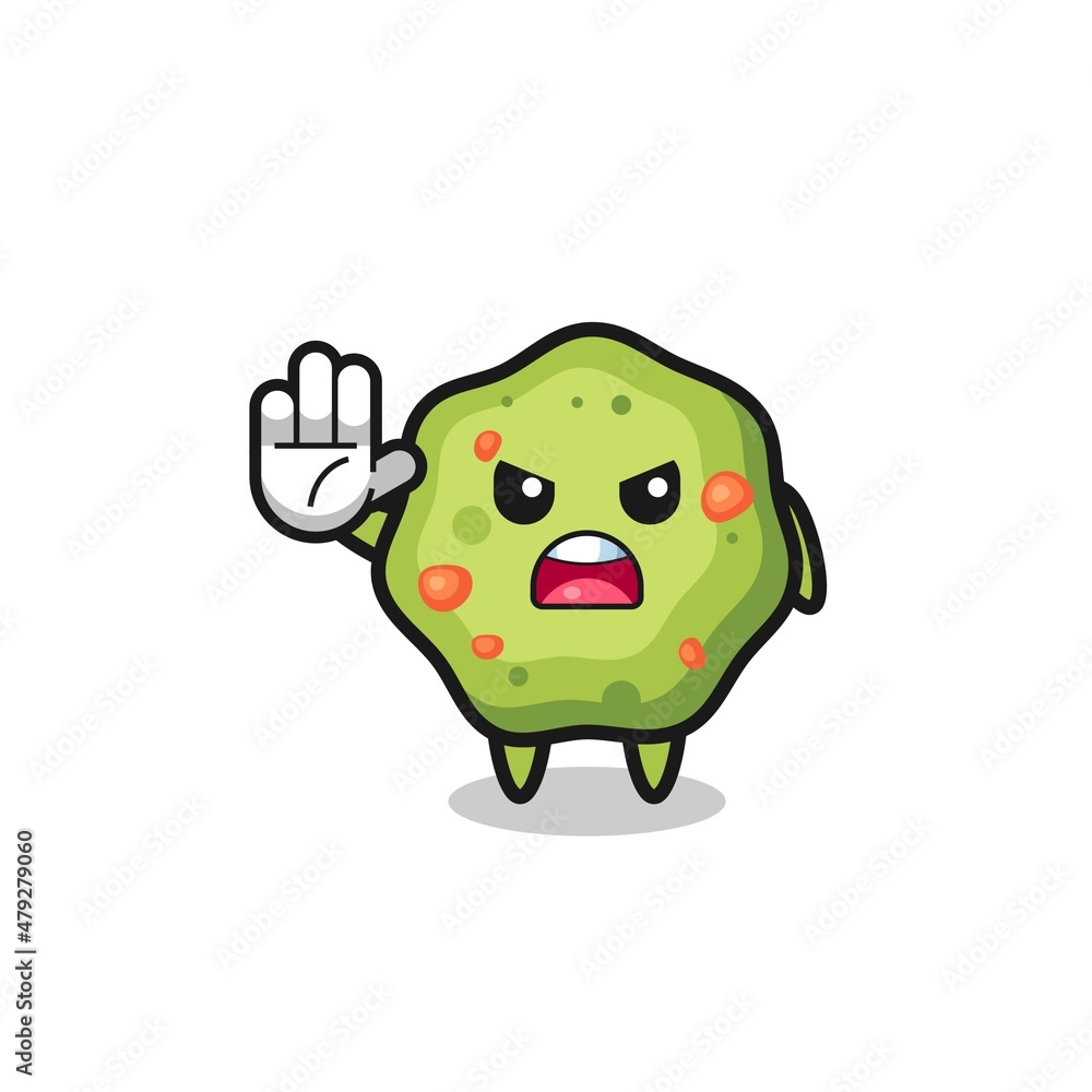puke character doing stop gesture puke character doing stop gesture