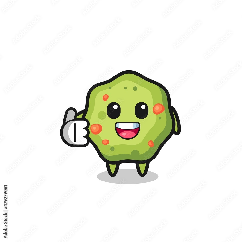 Obraz premium puke mascot doing thumbs up gesture