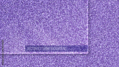 Transparent glass over glittering background with copy space. Very peri trendy color for 2022.