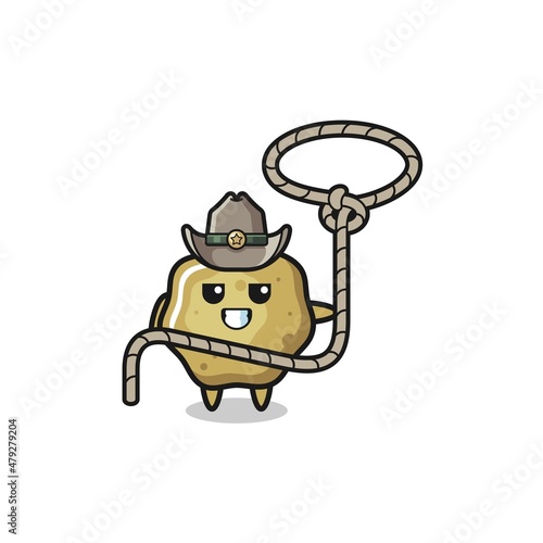 the loose stools cowboy with lasso rope