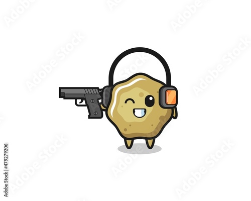 illustration of loose stools cartoon doing shooting range