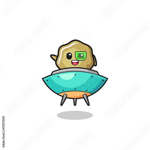 loose stools cartoon riding a future spaceship