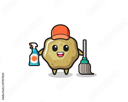 cute loose stools character as cleaning services mascot