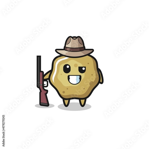 loose stools hunter mascot holding a gun
