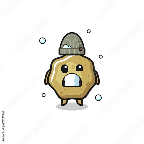 cute cartoon loose stools with shivering expression