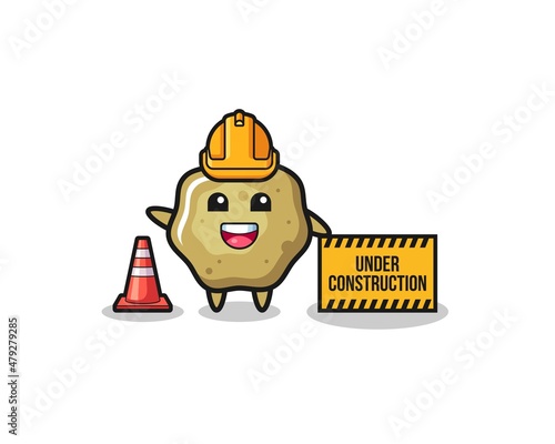 illustration of loose stools with under construction banner