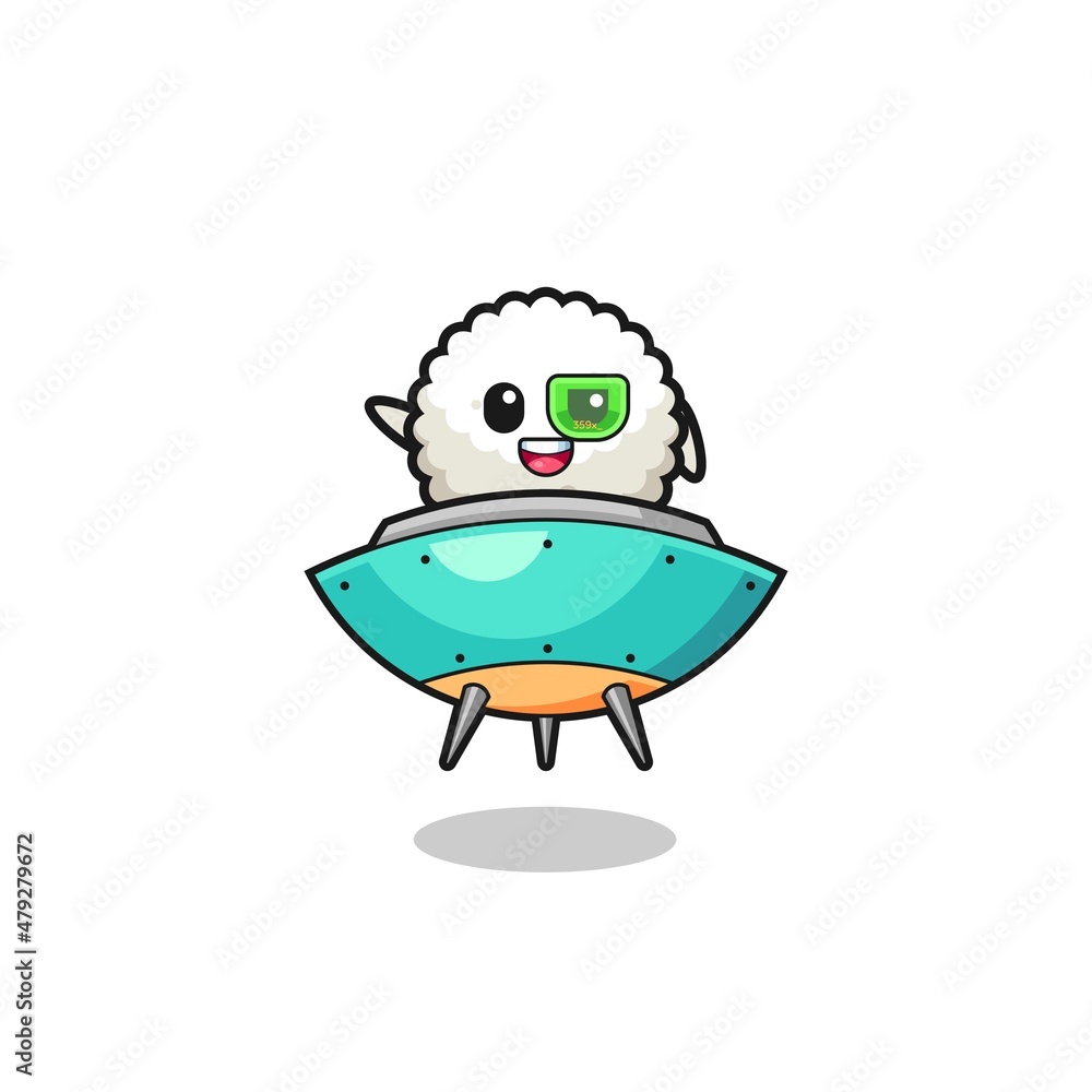 rice ball cartoon riding a future spaceship rice ball cartoon riding a future spaceship