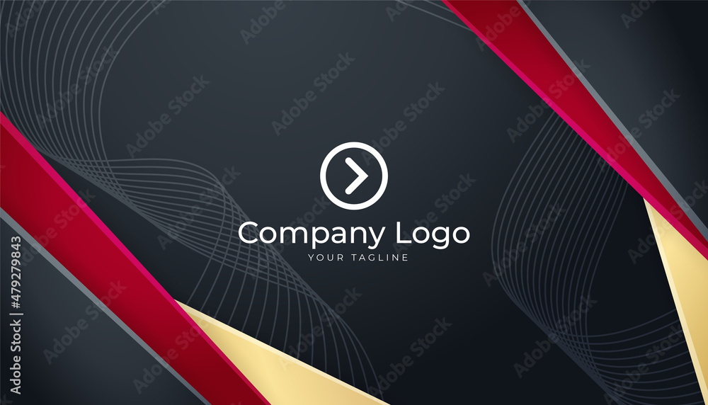 Fototapeta premium Elegant Modern professional black red gold design business card template background
