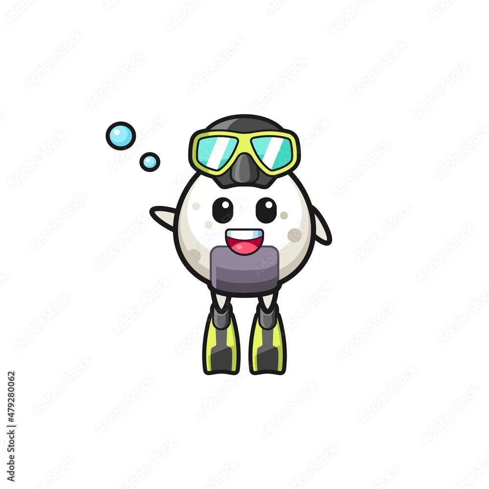 the onigiri diver cartoon character