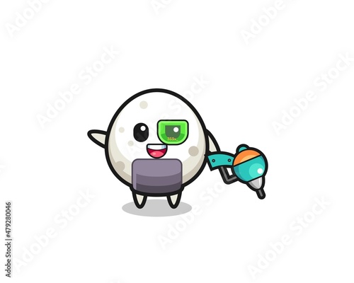 onigiri cartoon as future warrior mascot