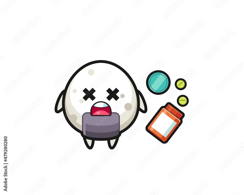 illustration of overdose onigiri character illustration of overdose onigiri character