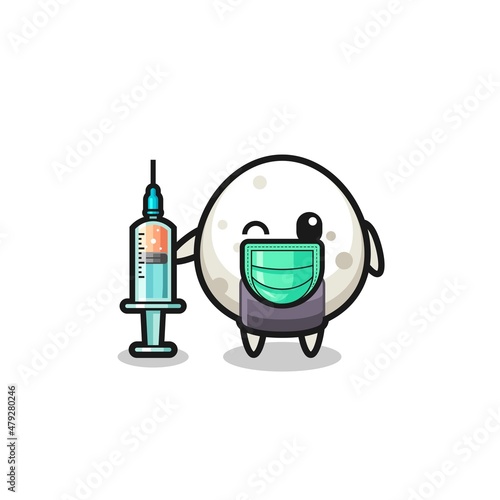 onigiri mascot as vaccinator