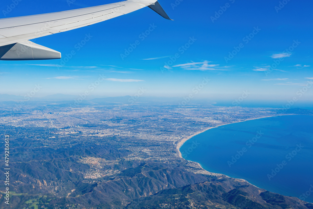 Aerial view of the Santa Monica Mountains, Los Angeles county area Aerial view of the Santa Monica Mountains, Los Angeles county area