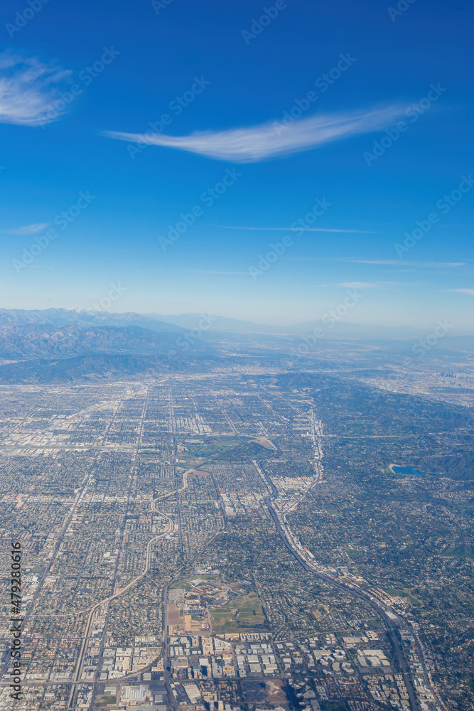 Aerial view of the Los Angeles county area