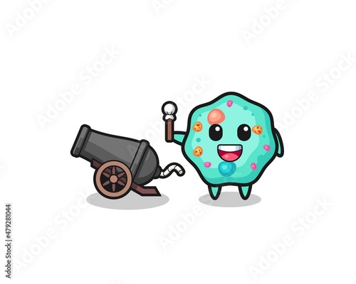 cute amoeba shoot using cannon