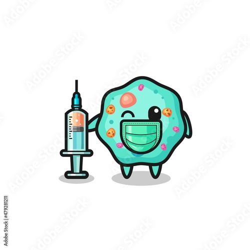 amoeba mascot as vaccinator