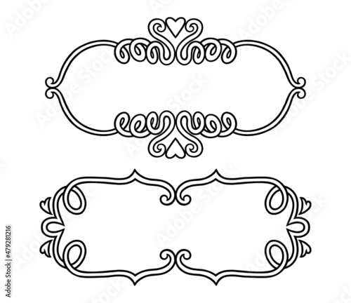 curl ornament blank frame decoration doodle