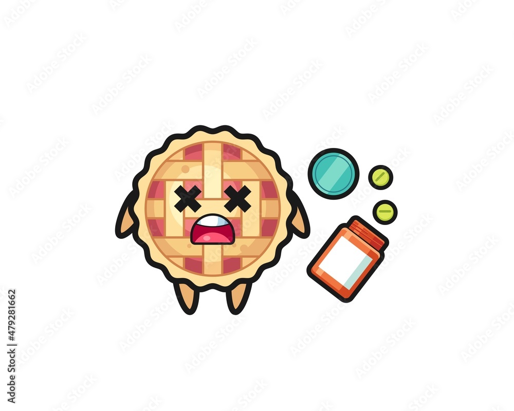 Obraz premium illustration of overdose apple pie character