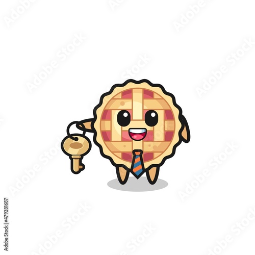 Wallpaper Mural cute apple pie as a real estate agent mascot Torontodigital.ca