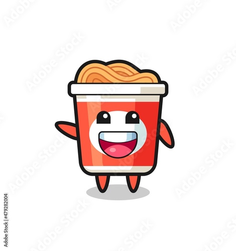 happy instant noodle cute mascot character