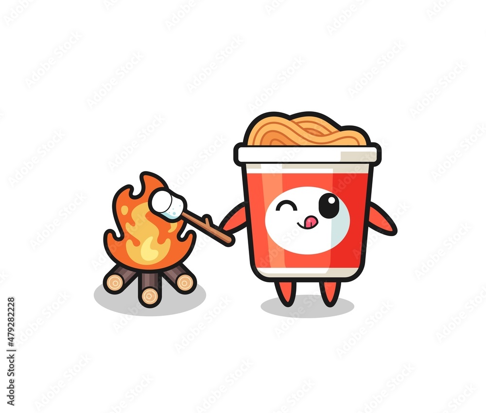 instant noodle character is burning marshmallow instant noodle character is burning marshmallow