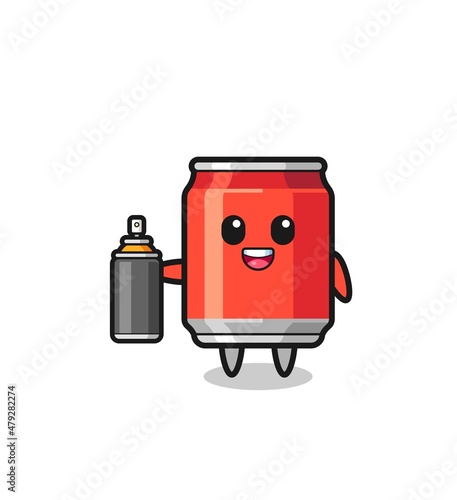 the cute drink can as a graffiti bomber