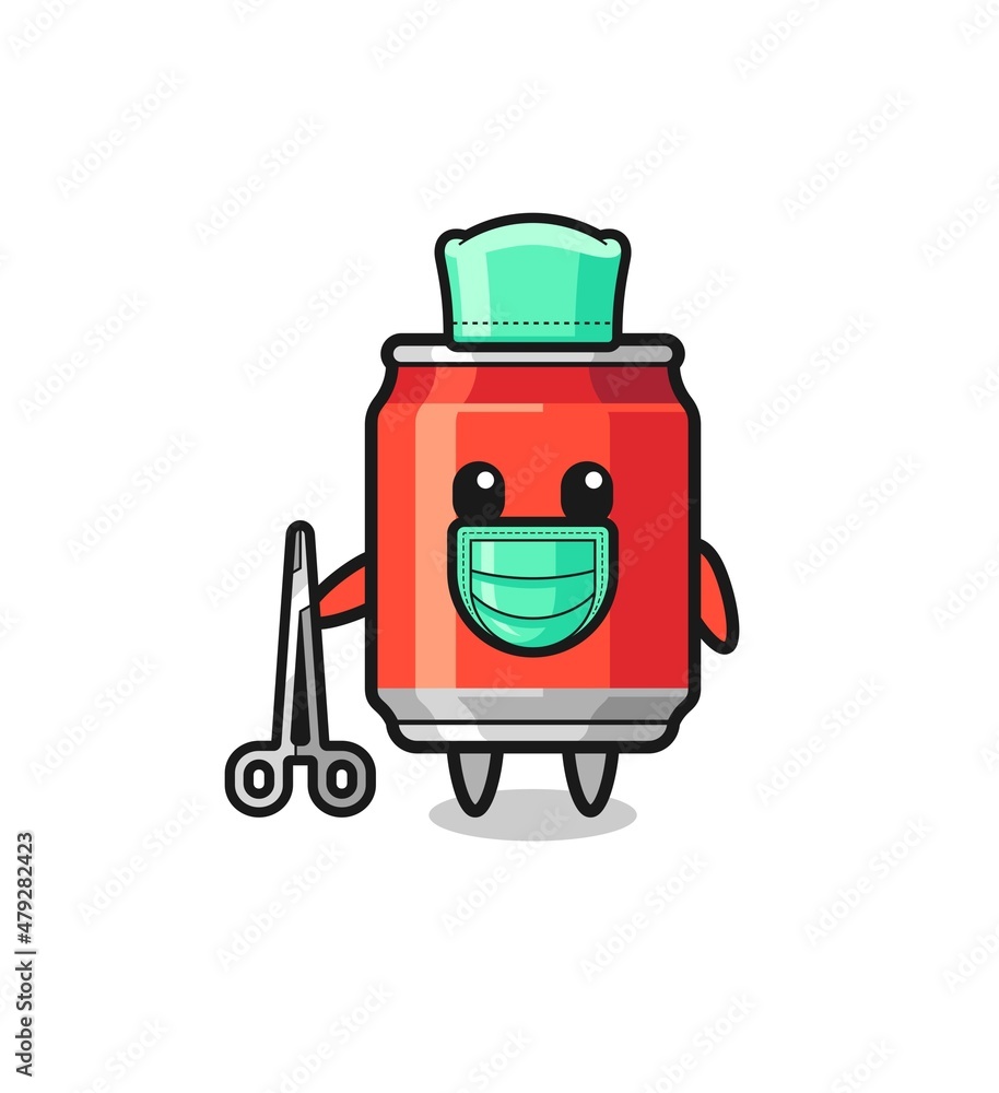 surgeon drink can mascot character surgeon drink can mascot character