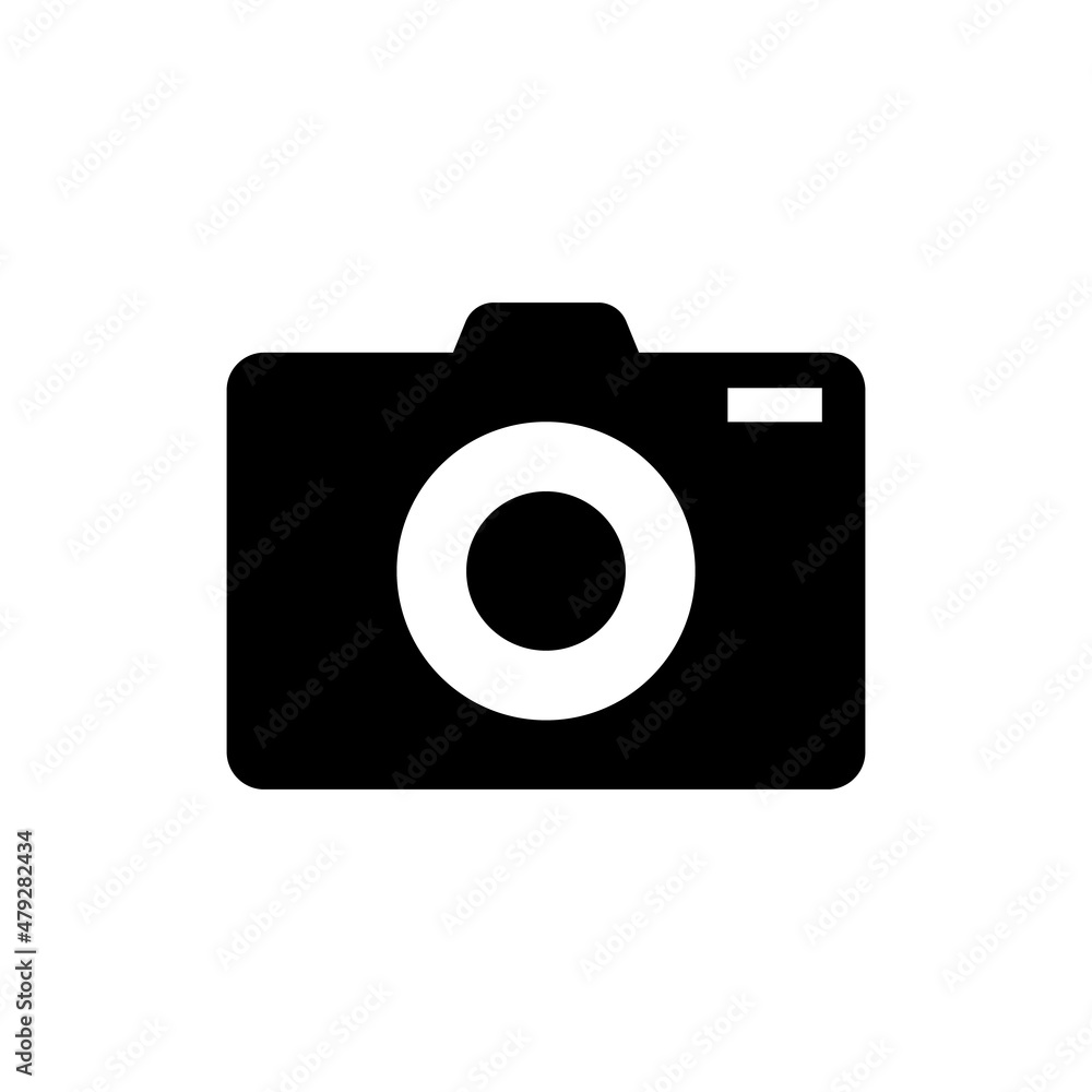 Camera silhouette icon. Simple vector.