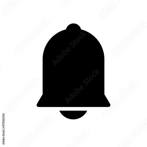 Bell silhouette icon used for notifications and other purposes. Vector.
