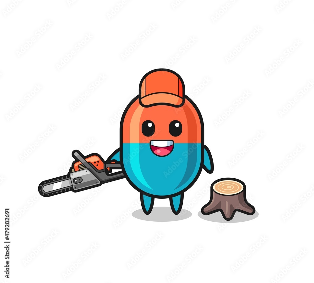 capsule lumberjack character holding a chainsaw capsule lumberjack character holding a chainsaw