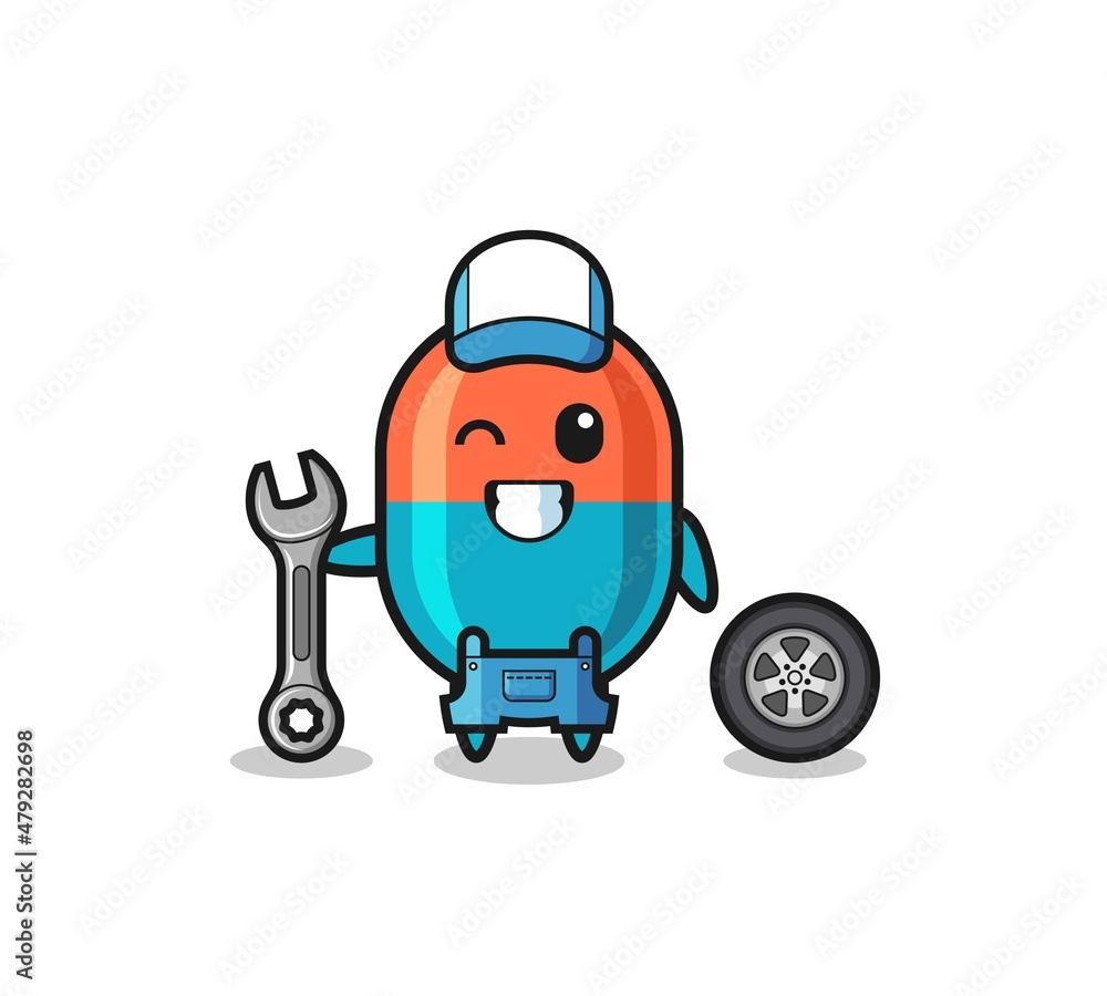 the capsule character as a mechanic mascot the capsule character as a mechanic mascot