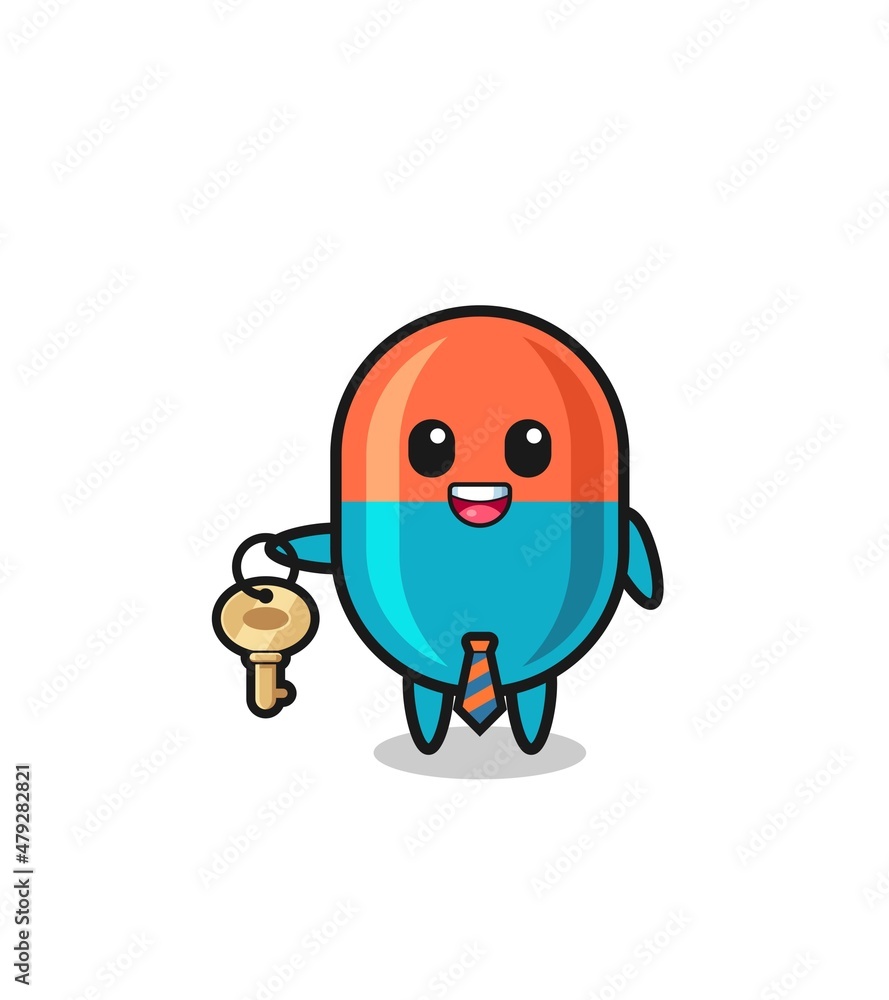 cute capsule as a real estate agent mascot