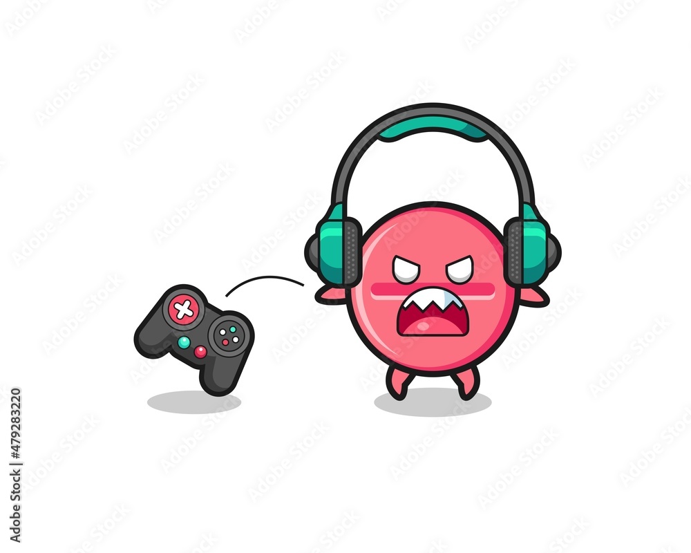 medicine tablet gamer mascot is angry medicine tablet gamer mascot is angry
