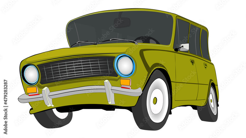 new design concept classic car with retro color suitable for travel theme