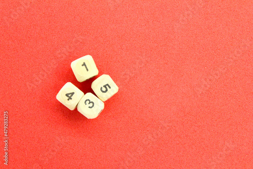 wooden cubes with numbers. the concept of education for children
