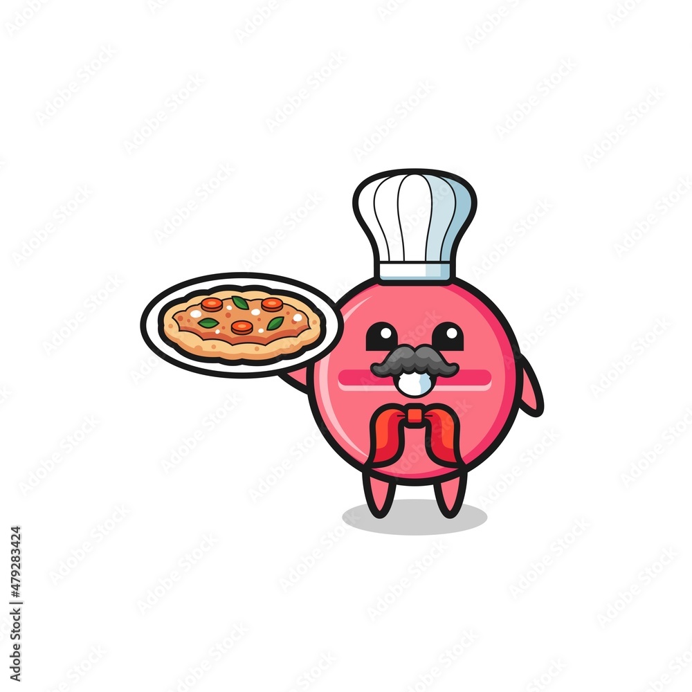 medicine tablet character as Italian chef mascot medicine tablet character as Italian chef mascot