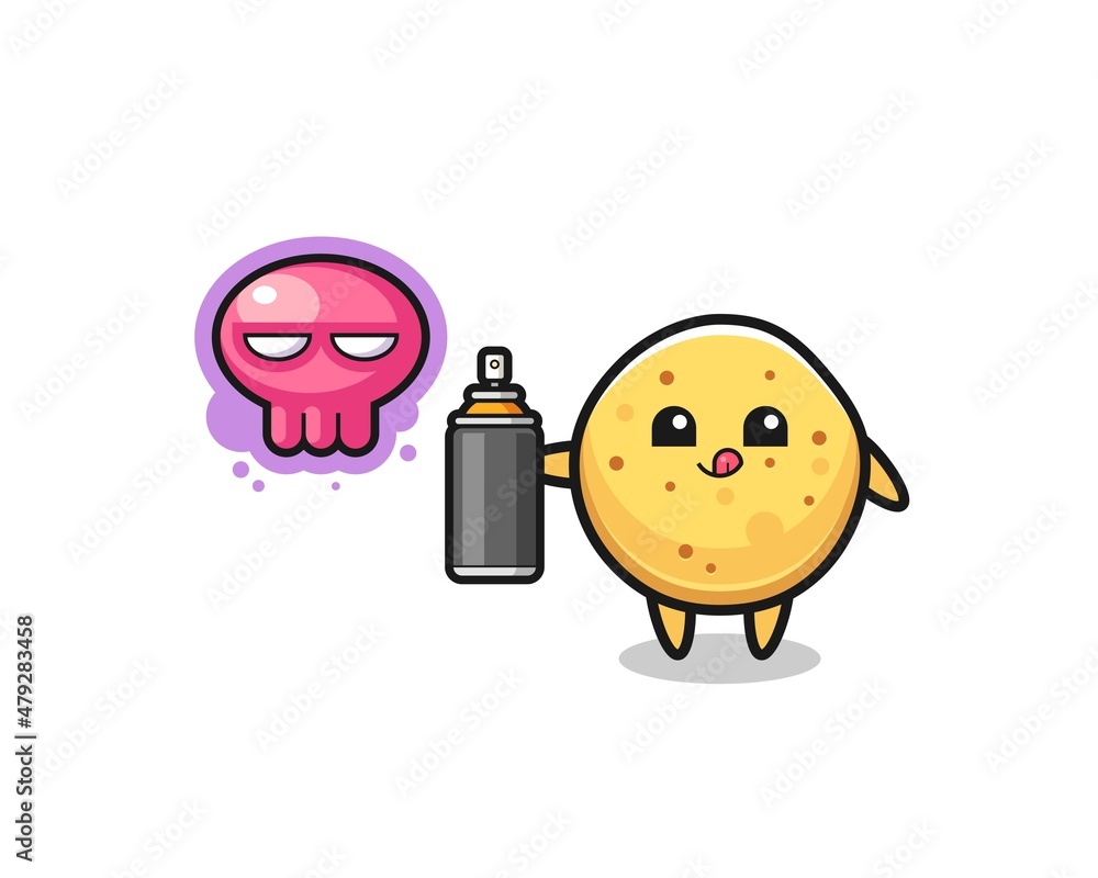 potato chip cartoon make a graffiti with a spray paint potato chip cartoon make a graffiti with a spray paint